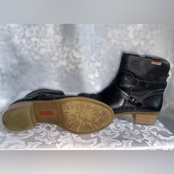 Pikolinos Zaragoza Mid Heel Ankle Boots With Buckles, Black Leather, Women’s 38 - Picture 12 of 16